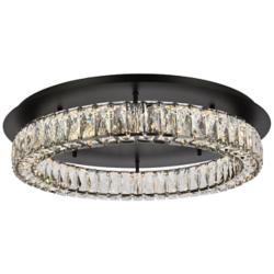 Elegant Lighting Monroe 26" Wide Black Crystal LED Ceiling Light