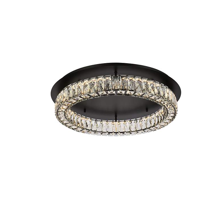 Image 5 Elegant Lighting Monroe 26" Wide Black Crystal LED Ceiling Light more views