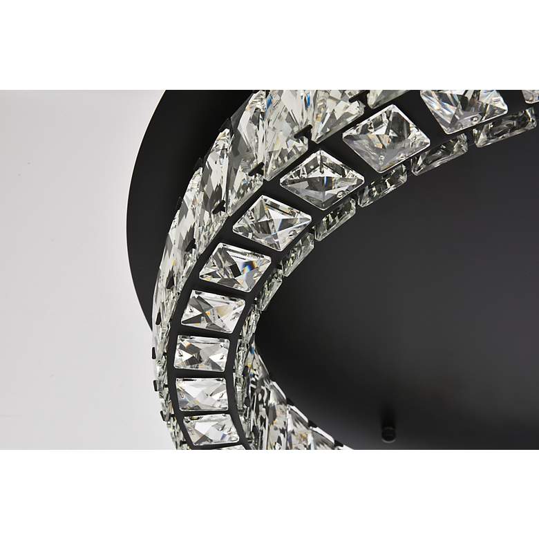 Image 7 Elegant Lighting Monroe 26" Wide Black Crystal LED Ceiling Light more views