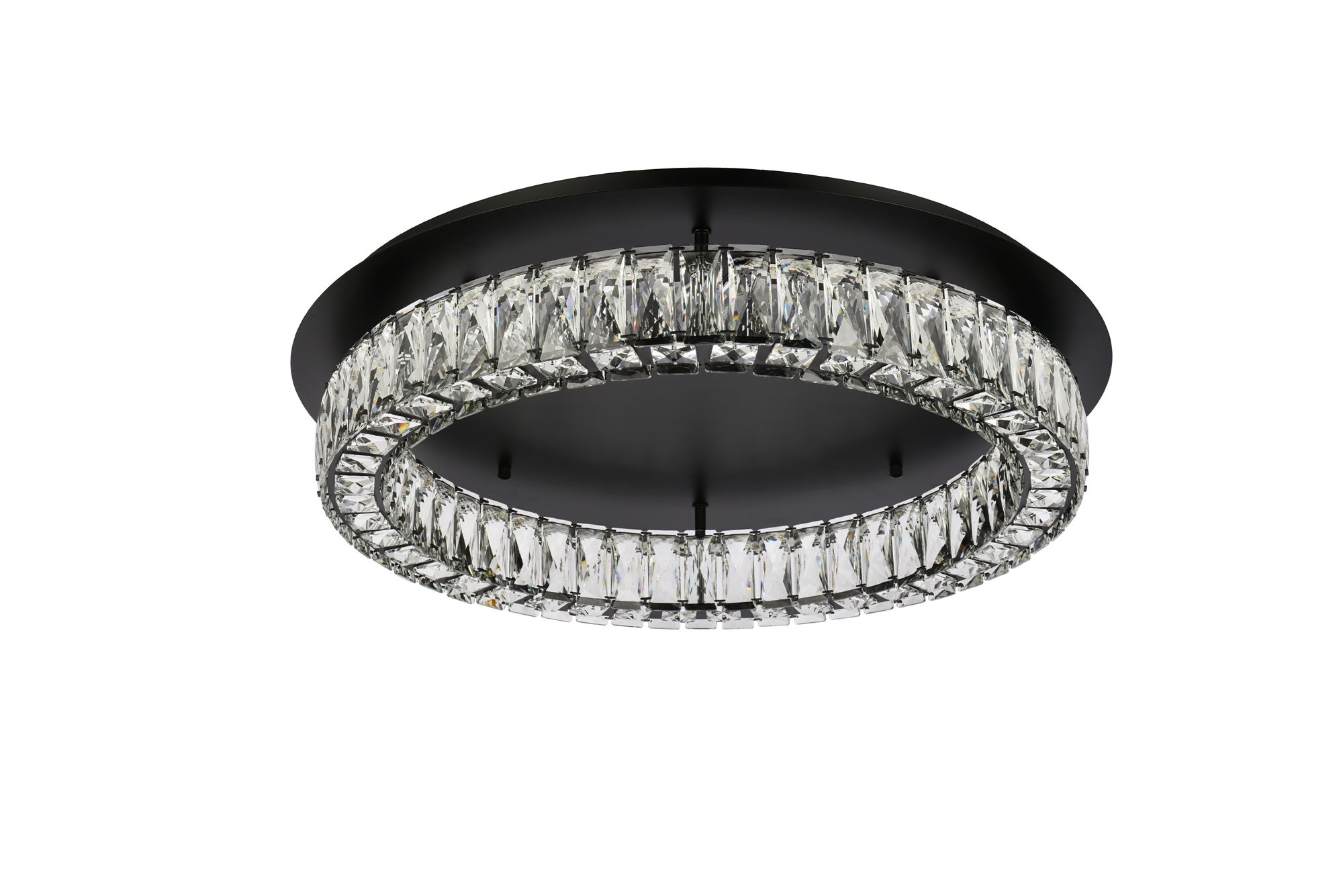 Elegant Lighting Monroe 26" Wide Black Crystal LED Ceiling Light in scene