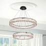 1_Elegant Lighting Monroe 28" Wide LED Crystal Double Ring Chandelier