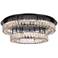 Elegant Lighting Monroe 30" Black Crystal LED 2-Tier Ceiling Light