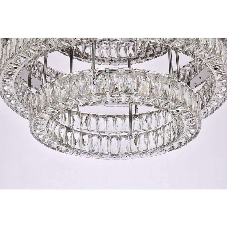 Image 5 Elegant Lighting Monroe 30" Chrome Crystal LED 2-Tier Ceiling Light more views