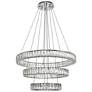 1_Elegant Lighting Monroe 31 1/2" LED Chrome and Crystal 3-Ring Pendant