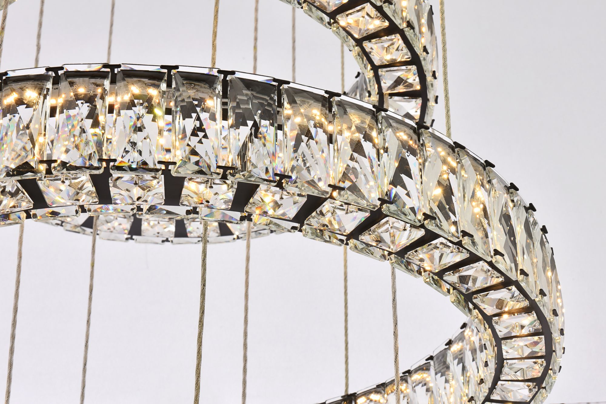 Image 5 Elegant Lighting Monroe 34" Modern LED Crystal Seven Ring Chandelier more views