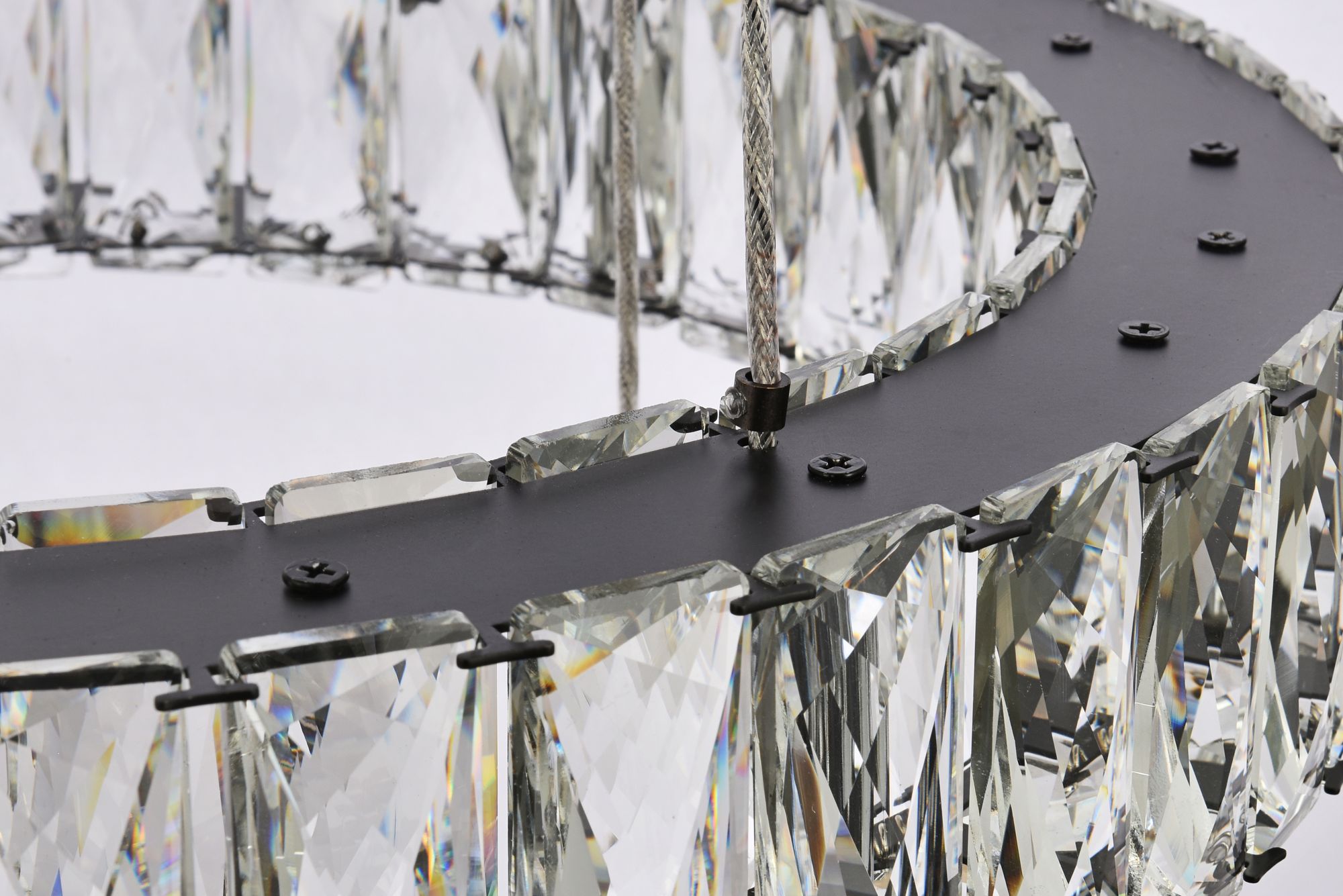 Image 6 Elegant Lighting Monroe 34" Modern LED Crystal Seven Ring Chandelier more views
