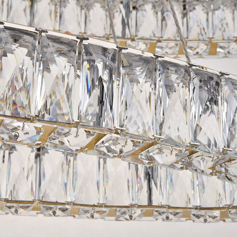 Image 4 Elegant Lighting Monroe 41" Gold and Crystal Oval Tiers LED Chandelier more views