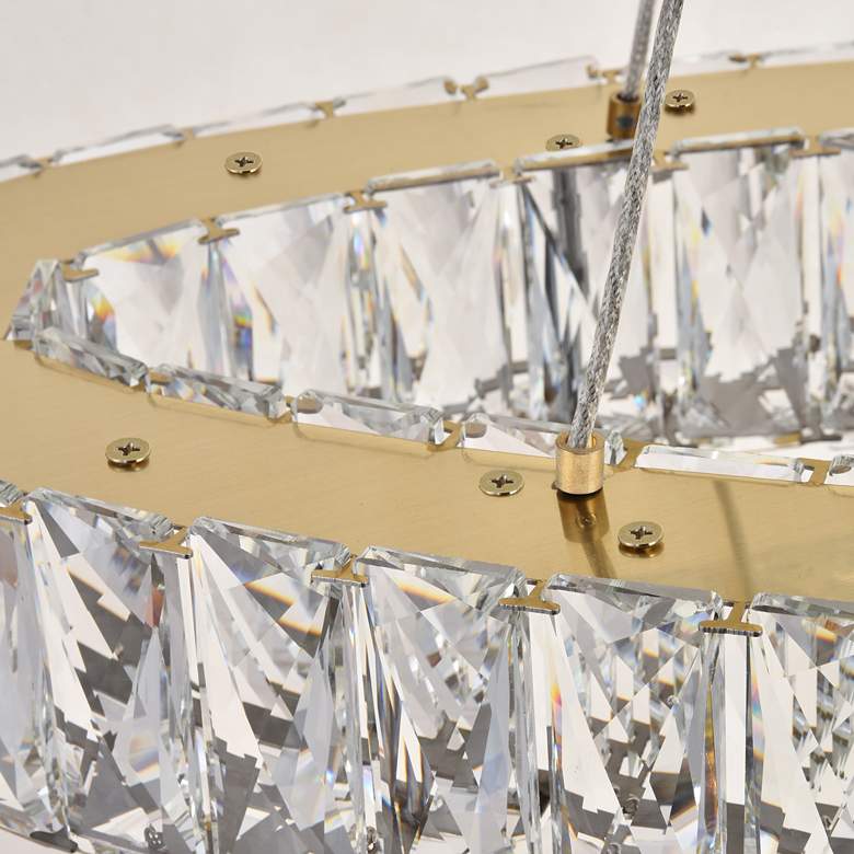 Image 5 Elegant Lighting Monroe 41" Gold and Crystal Oval Tiers LED Chandelier more views