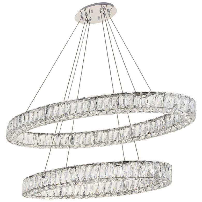 Image 3 Elegant Lighting Monroe 41" Modern Crystal LED Ring Chandelier more views
