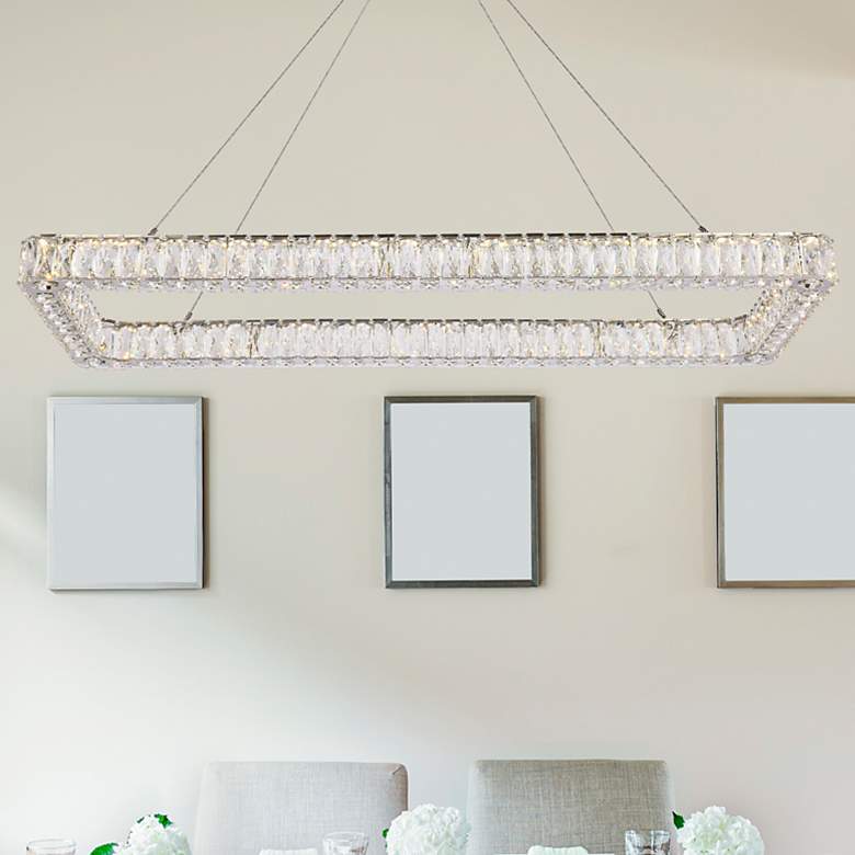 Image 1 Elegant Lighting Monroe 50" Modern LED Rectangle Pendant