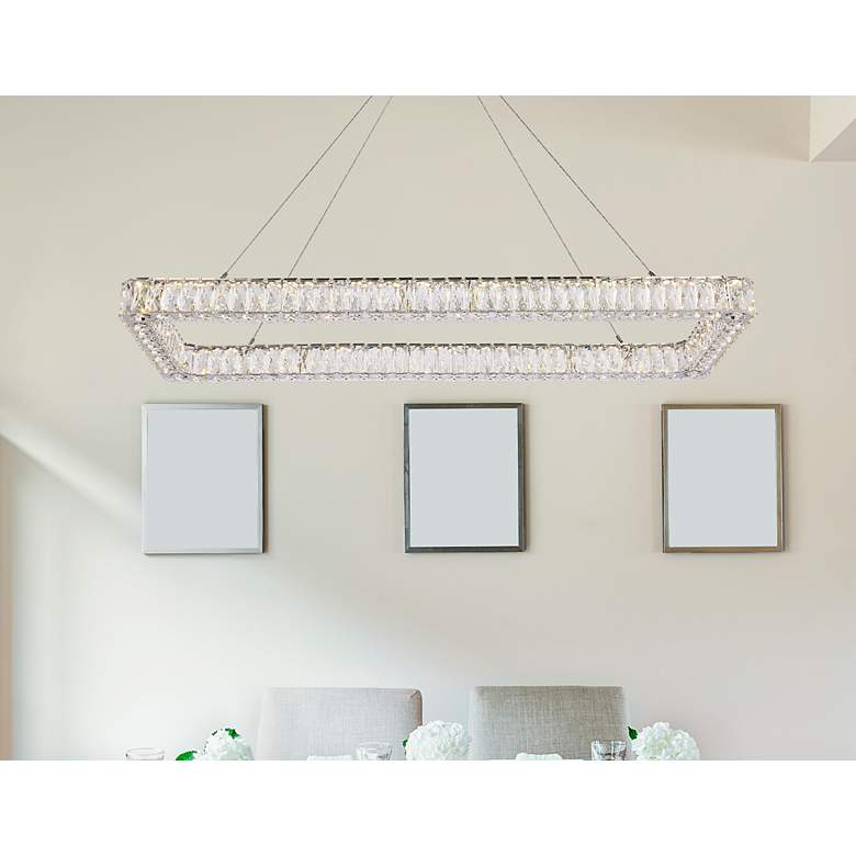 Image 3 Elegant Lighting Monroe 50" Modern LED Rectangle Pendant more views