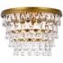 Elegant Lighting Nordic 15" Brass Finish 3-Light Crystal Flush Mount
