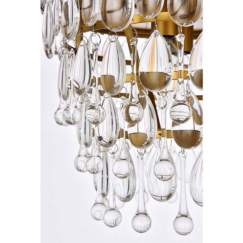 Image 7 Elegant Lighting Nordic 15" Brass Finish 3-Light Crystal Flush Mount more views