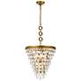 Elegant Lighting Nordic 18" Wide Brass and Crystal Cone Pendant