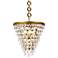 Elegant Lighting Nordic 18" Wide Brass and Crystal Cone Pendant