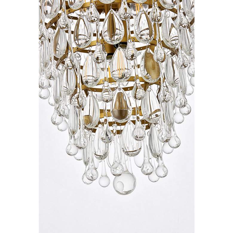 Image 6 Elegant Lighting Nordic 18" Wide Brass and Crystal Cone Pendant more views