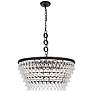 1_Elegant Lighting Nordic 28" Wide 6-Light  Black and Crystal Chandelier