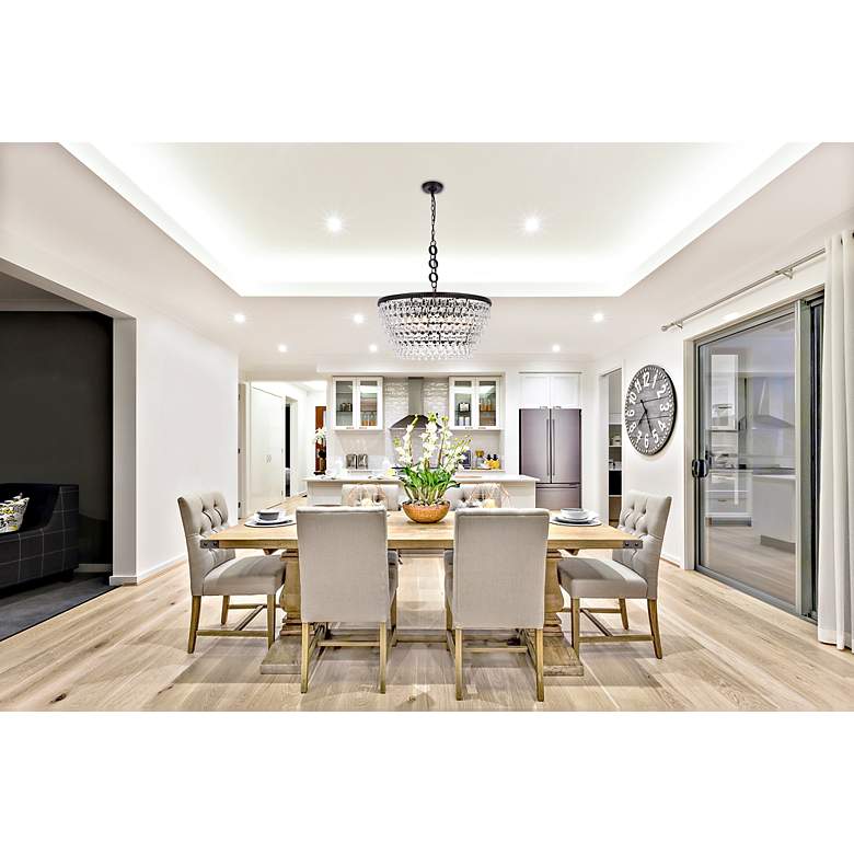 Image 2 Elegant Lighting Nordic 28" Wide 6-Light  Black and Crystal Chandelier more views