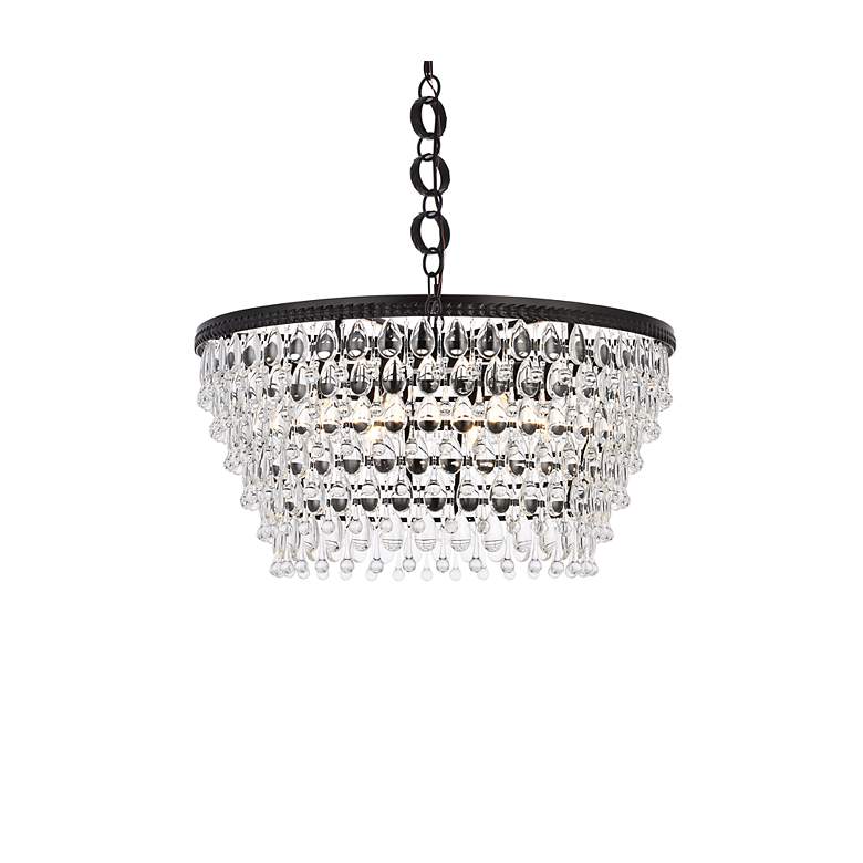 Image 3 Elegant Lighting Nordic 28" Wide 6-Light  Black and Crystal Chandelier more views