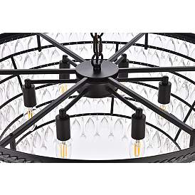 Image5 of Elegant Lighting Nordic 28" Wide 6-Light Black and Crystal Chandelier more views