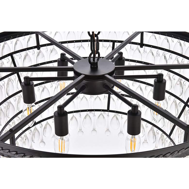 Image 5 Elegant Lighting Nordic 28" Wide 6-Light  Black and Crystal Chandelier more views