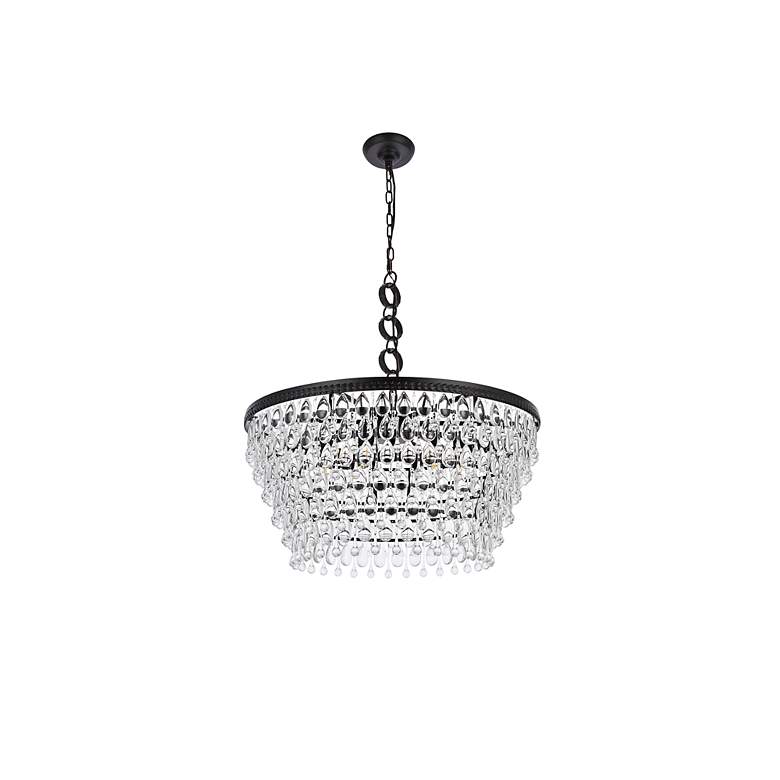 Image 7 Elegant Lighting Nordic 28" Wide 6-Light Black and Crystal Chandelier more views