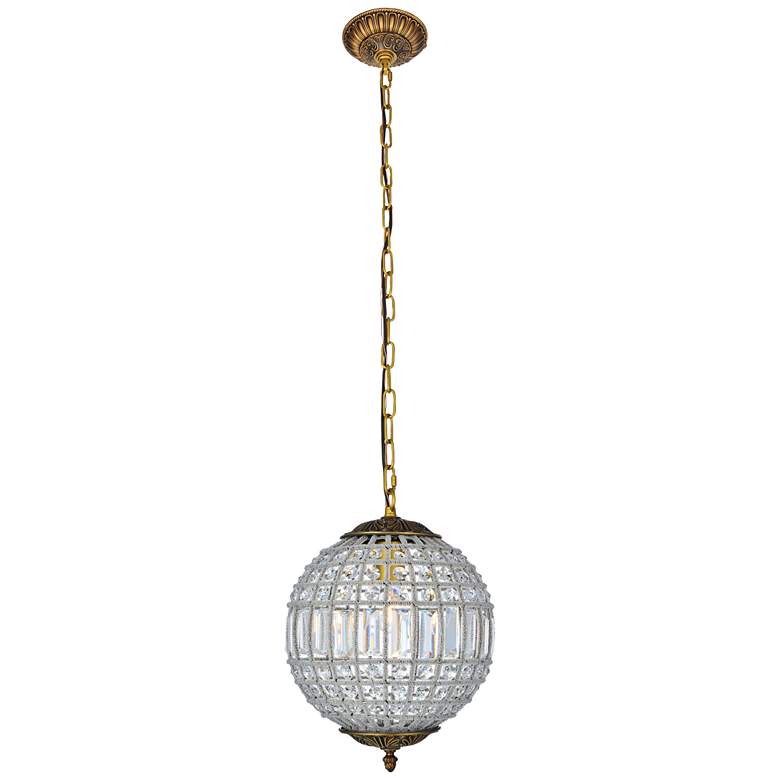 Image 2 Elegant Lighting Olivia 12 1/4" Wide French Gold Crystal Pendant Light