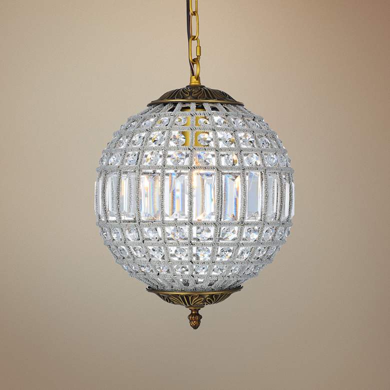 Image 1 Elegant Lighting Olivia 12 1/4" Wide French Gold Crystal Pendant Light