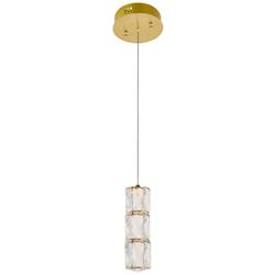 Elegant Lighting Polaris 2 1/4" Wide Gold and Crystal LED Mini Pendant