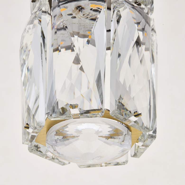Image 4 Elegant Lighting Polaris 2 1/4" Wide Gold and Crystal LED Mini Pendant more views