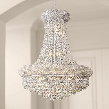 Elegant Lighting Primo 20" Wide Chrome Crystal Chandelier
