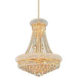 Elegant Lighting Primo 24&quot; Traditional Gold and Crystal Chandelier