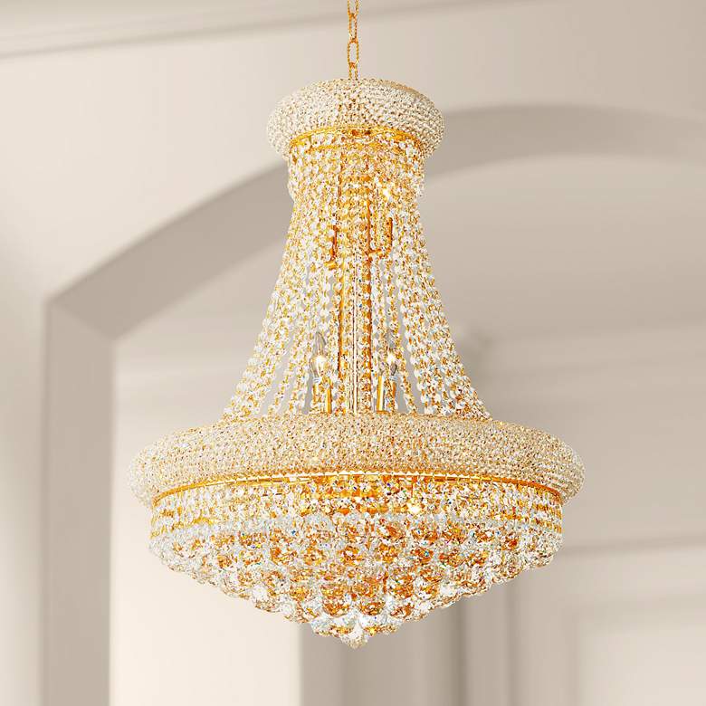 Image 1 Elegant Lighting Primo 24 inch Traditional Gold and Crystal Chandelier