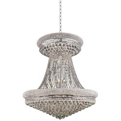 Elegant Lighting Primo 36&quot; Wide Chrome and Clear Crystal Chandelier