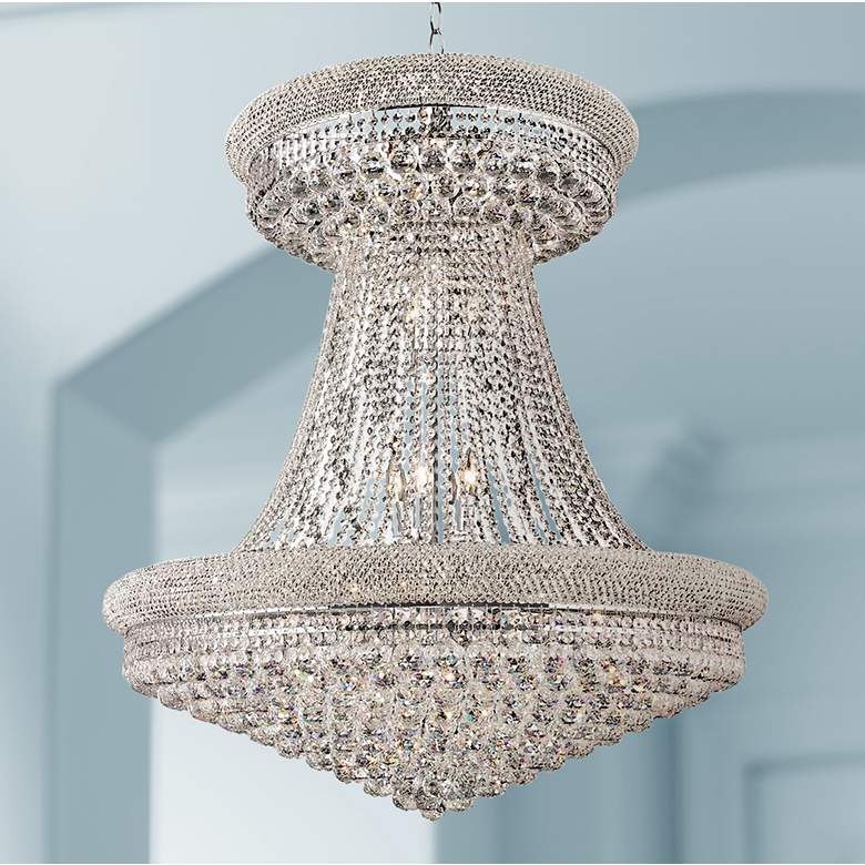 Image 1 Elegant Lighting Primo 36" Wide Chrome and Clear Crystal Chandelier