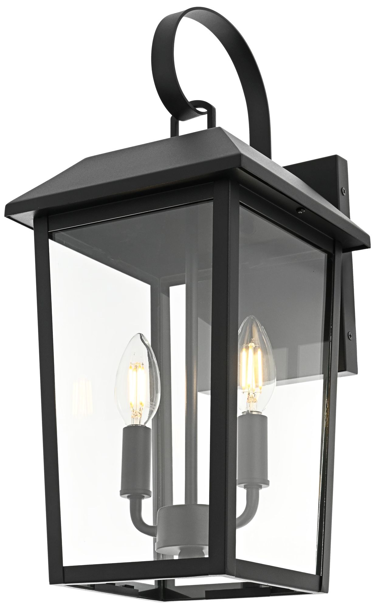 Image 3 Elegant Lighting Riggs 8" Outdoor Wall Sconce in Black more views