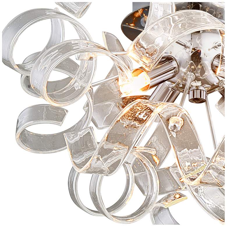 Image 3 Elegant Lighting Ritz 14" Chrome and Glass Ribbon Modern Ceiling Light more views