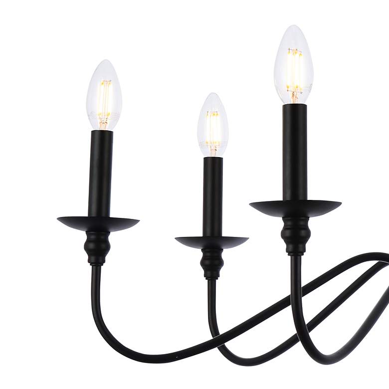 Image 4 Elegant Lighting Rohan 30 inch Matte Black 6-Light Candelabra Chandelier more views