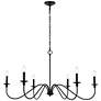 3_Elegant Lighting Rohan 42" Wide Matte Black 6-Light Chandelier