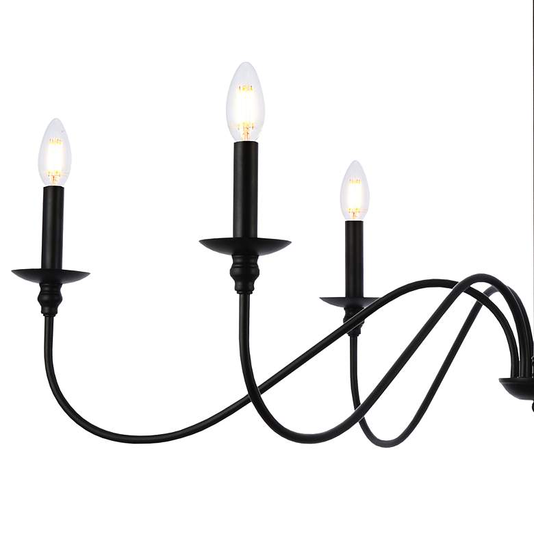 Image 4 Elegant Lighting Rohan 42" Wide Matte Black 6-Light Chandelier more views