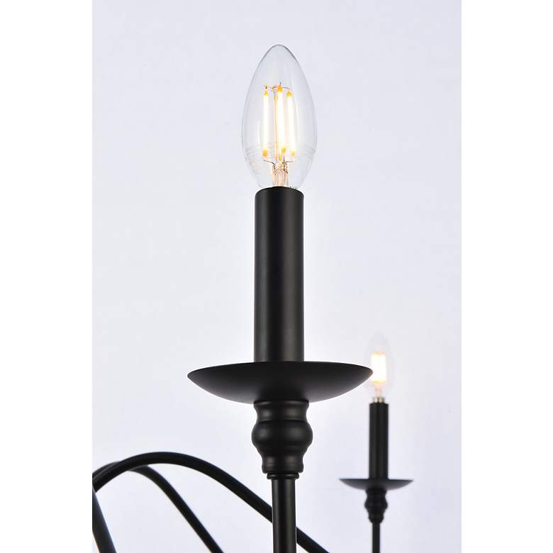 Image 7 Elegant Lighting Rohan 42" Wide Matte Black 6-Light Chandelier more views
