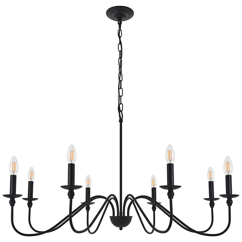 Image 5 Elegant Lighting Rohan 42" Wide Matte Black 8-Light Chandelier more views