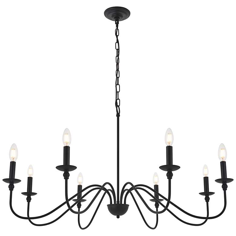 Image 6 Elegant Lighting Rohan 42" Wide Matte Black 8-Light Chandelier more views