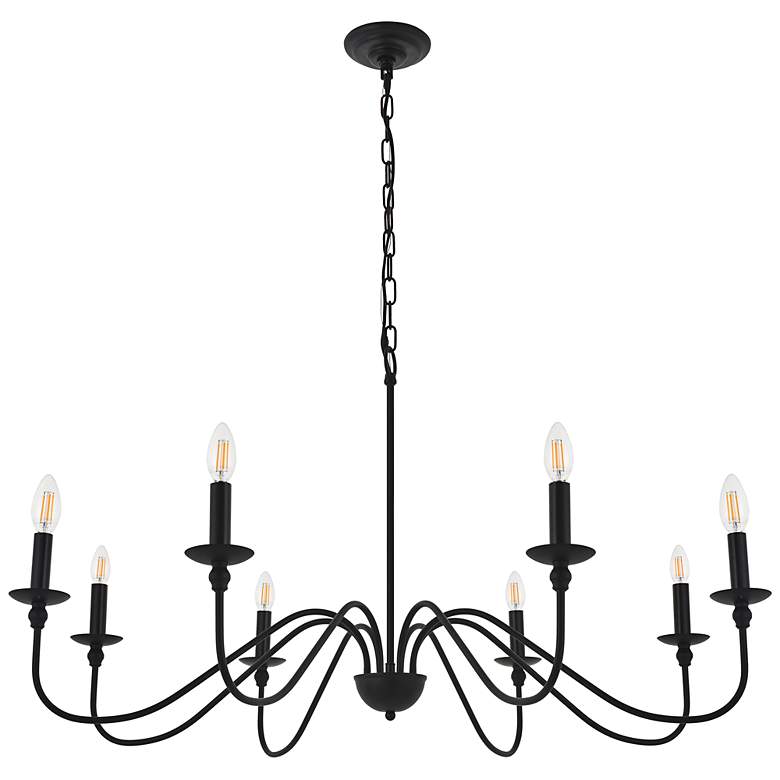 Image 7 Elegant Lighting Rohan 42" Wide Matte Black 8-Light Chandelier more views