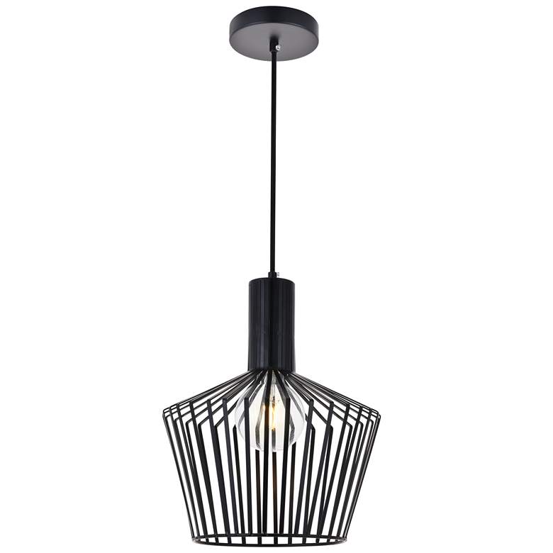 Image 2 Elegant Lighting Ronnie 11 1/2" Mid-Century Modern Black Mini-Pendant