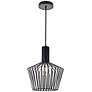2_Elegant Lighting Ronnie 11 1/2" Mid-Century Modern Black Mini-Pendant