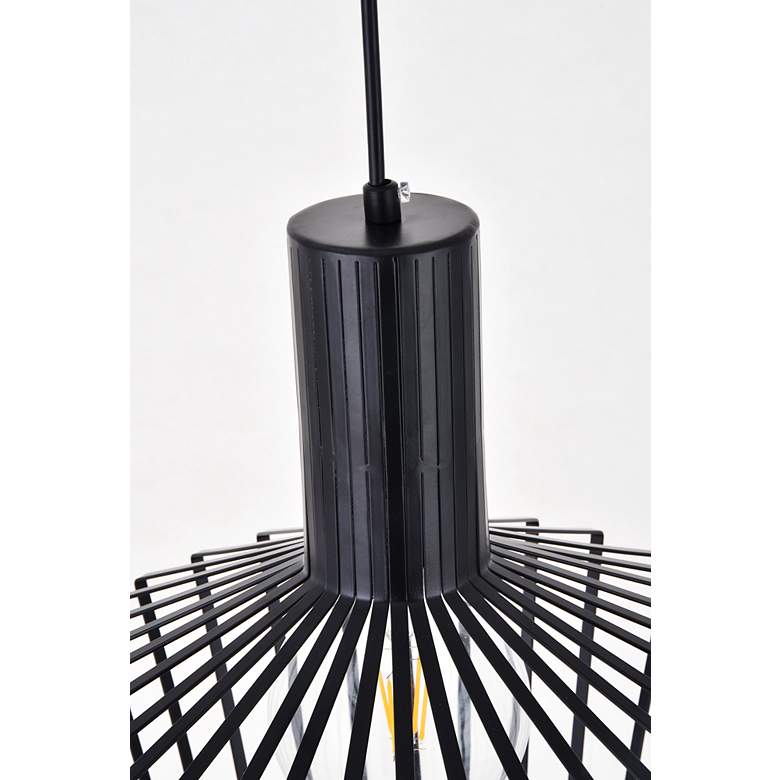 Image 6 Elegant Lighting Ronnie 11 1/2" Mid-Century Modern Black Mini-Pendant more views