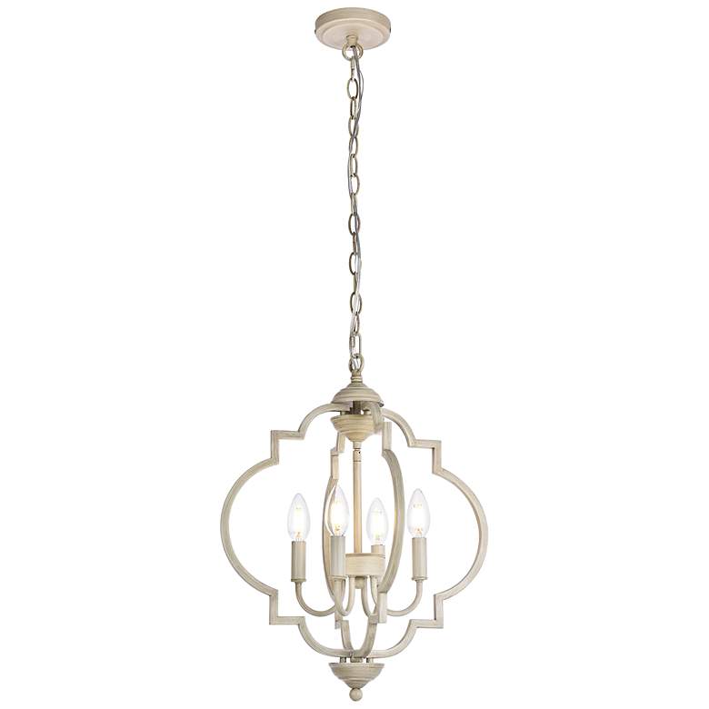 Image 2 Elegant Lighting Sandara 16" Wide Weathered Dove Finish Pendant Light