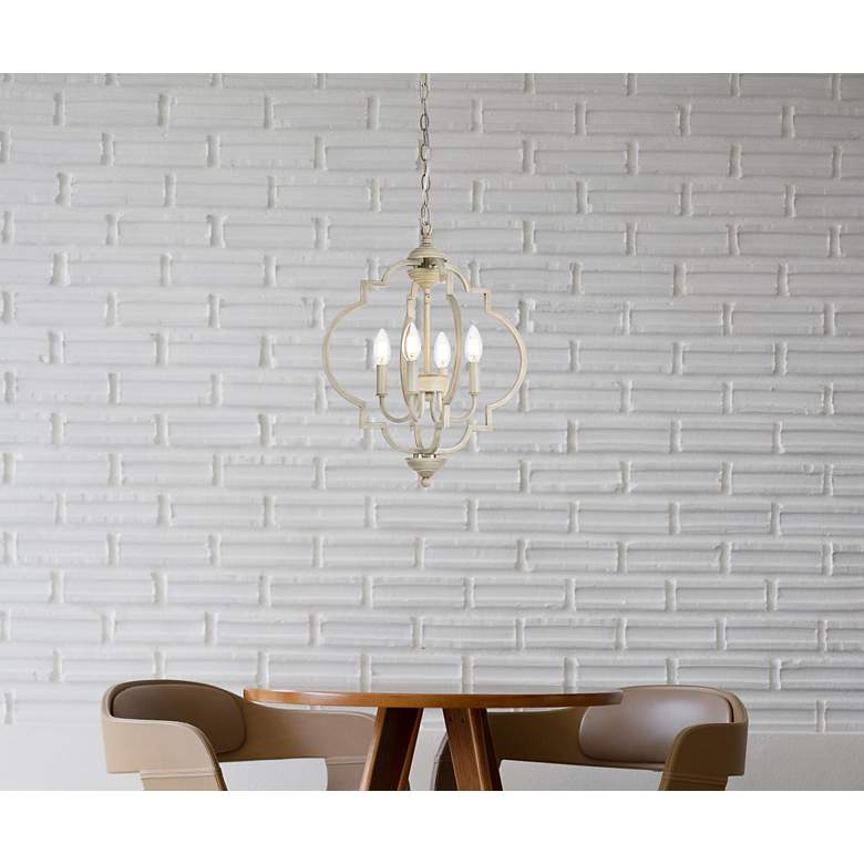 Image 3 Elegant Lighting Sandara 16" Wide Weathered Dove Finish Pendant Light more views