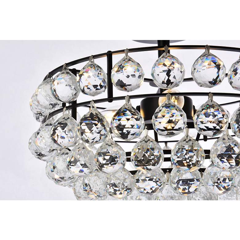 Image 6 Elegant Lighting Savannah 16" Black Frame Crystal Glass Ceiling Light more views
